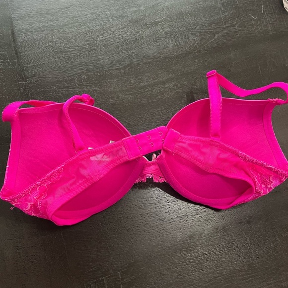 Victoria’s Secret Dream Angels Push-Up Bra 34C Barbie Pink Lace Bow - Picture 3 of 8